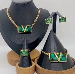 Stainless steel jewelry necklace Earrings Bracelet ring Wholesale