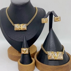 Stainless steel jewelry necklace Earrings Bracelet ring Wholesale