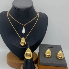 Stainless steel jewelry necklace Earrings Bracelet ring Wholesale