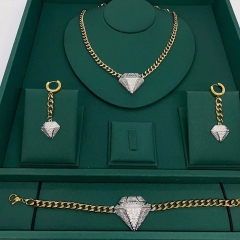 Stainless steel jewelry necklace Earrings Bracelet ring Wholesale