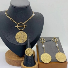 Stainless steel jewelry necklace Earrings Bracelet ring Wholesale
