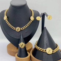 Stainless steel jewelry necklace Earrings Bracelet ring Wholesale