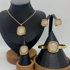 Stainless steel jewelry necklace Earrings Bracelet ring Wholesale