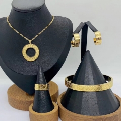 Stainless steel jewelry necklace Earrings Bracelet ring Wholesale