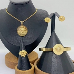 Stainless steel jewelry necklace Earrings Bracelet ring Wholesale