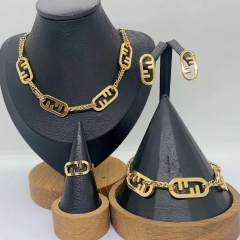 Stainless steel jewelry necklace Earrings Bracelet ring Wholesale