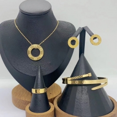 Stainless steel jewelry necklace Earrings Bracelet ring Wholesale