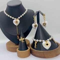 Stainless steel jewelry necklace Earrings Bracelet ring Wholesale
