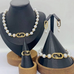 Stainless steel jewelry necklace Earrings Bracelet ring Wholesale