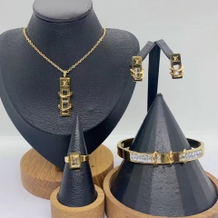 Stainless steel jewelry necklace Earrings Bracelet ring Wholesale