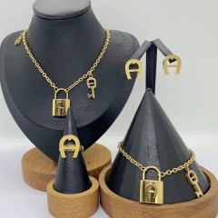 Stainless steel jewelry necklace Earrings Bracelet ring Wholesale