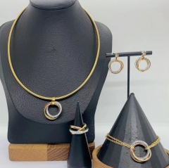 Stainless steel jewelry necklace Earrings Bracelet ring Wholesale