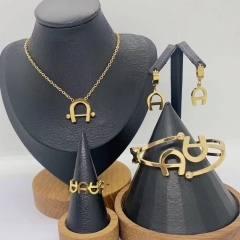 Stainless steel jewelry necklace Earrings Bracelet ring Wholesale