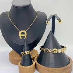 Stainless steel jewelry necklace Earrings Bracelet ring Wholesale