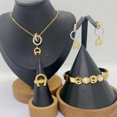 Stainless steel jewelry necklace Earrings Bracelet ring Wholesale