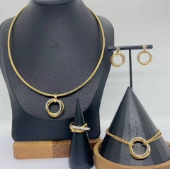 Stainless steel jewelry necklace Earrings Bracelet ring Wholesale