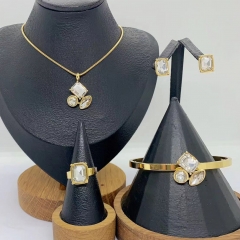 Stainless steel jewelry necklace Earrings Bracelet ring Wholesale