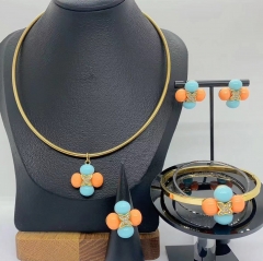 Stainless steel jewelry necklace Earrings Bracelet ring Wholesale