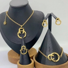 Stainless steel jewelry necklace Earrings Bracelet ring Wholesale