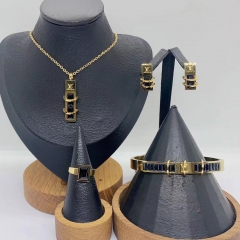Stainless steel jewelry necklace Earrings Bracelet ring Wholesale