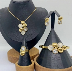 Stainless steel jewelry necklace Earrings Bracelet ring Wholesale