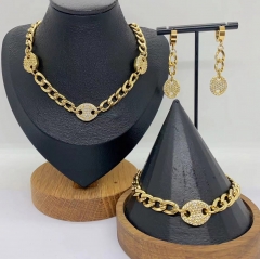 Stainless steel jewelry necklace Earrings Bracelet ring Wholesale