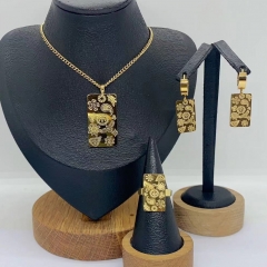 Stainless steel jewelry necklace Earrings Bracelet ring Wholesale