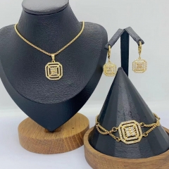Stainless steel jewelry necklace Earrings Bracelet ring Wholesale