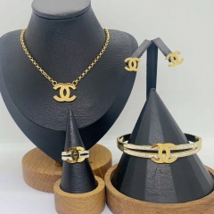 Stainless steel jewelry necklace Earrings Bracelet ring Wholesale