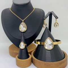 Stainless steel jewelry necklace Earrings Bracelet ring Wholesale