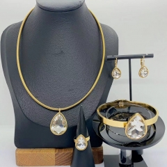 Stainless steel jewelry necklace Earrings Bracelet ring Wholesale