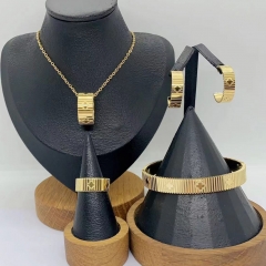 Stainless steel jewelry necklace Earrings Bracelet ring Wholesale