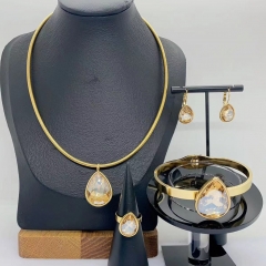 Stainless steel jewelry necklace Earrings Bracelet ring Wholesale