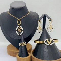Stainless steel jewelry necklace Earrings Bracelet ring Wholesale