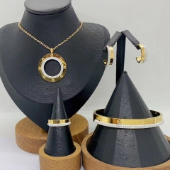 Stainless steel jewelry necklace Earrings Bracelet ring Wholesale