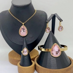 Stainless steel jewelry necklace Earrings Bracelet ring Wholesale