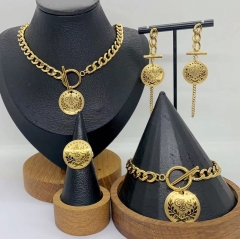 Stainless steel jewelry necklace Earrings Bracelet ring Wholesale