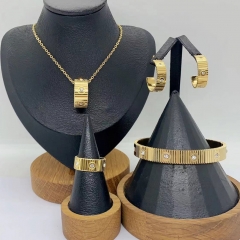 Stainless steel jewelry necklace Earrings Bracelet ring Wholesale