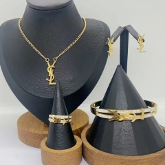 Stainless steel jewelry necklace Earrings Bracelet ring Wholesale