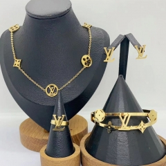 Stainless steel jewelry necklace Earrings Bracelet ring Wholesale