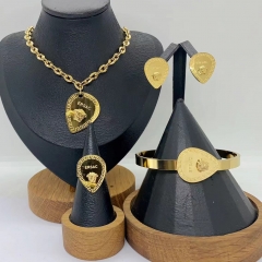 Stainless steel jewelry necklace Earrings Bracelet ring Wholesale