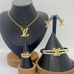 Stainless steel jewelry necklace Earrings Bracelet ring Wholesale