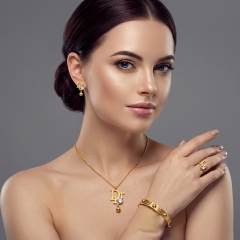 Stainless steel jewelry Necklace Earrings Bangle Ring Wholesale for women