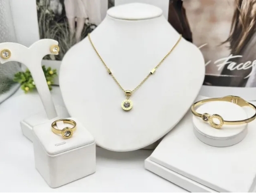 Stainless steel jewelry Necklace Earrings Bangle Ring Wholesale for women