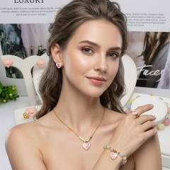 Stainless steel jewelry Necklace Earrings Bangle Ring Wholesale for women