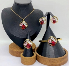 Stainless steel jewelry Necklace Earrings Bangle Ring Wholesale for women