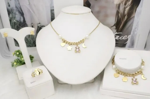 Stainless steel jewelry Necklace Earrings Bangle Ring Wholesale for women