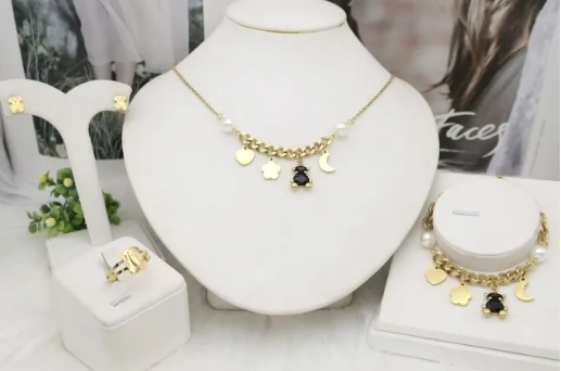 Stainless steel jewelry Necklace Earrings Bangle Ring Wholesale for women