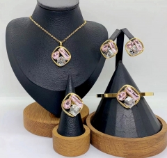 Stainless steel jewelry Necklace Earrings Bangle Ring Wholesale for women