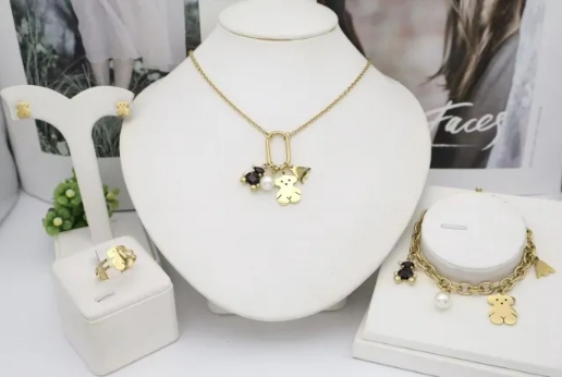 Stainless steel jewelry Necklace Earrings Bangle Ring Wholesale for women